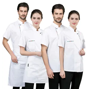 New Arrivals Custom Brand 100% Cotton Saloon Trousers Bartender Hotel Chef Uniform Jackets Chef Shirt Kitchen Cooking Uniform