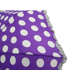 3 phần Tự động mở đóng Nhỏ Gọn màu tím sóng điểm viền Windproof có thể gập lại ô - Product Image 4