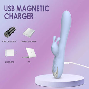 USB şarj edilebilir 10-Speed çift kafalı tavşan vibratör esnek yapay penis yumuşak kesim pembe tavşan g-spot stimülatörü ile yeni tasarım - Product Image 5