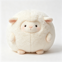 Coussin en peluche mouton rond et moelleux, rembourrage en coton PP, personnalisable OEM, vente en gros, cadeau promotionnel, approvisionnement en vrac pour les fêtes d'enfants