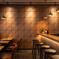 Panneaux acoustiques absorbants en polyester à effet bois décoratif Qinsound, solution acoustique intérieure sûre pour les pubs, les restaurants