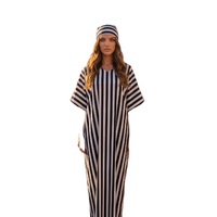 Robe longue droite à rayures douces et fraîches pour femme, col en V, boutonnage simple, manches courtes, en polyester, collection été 2026