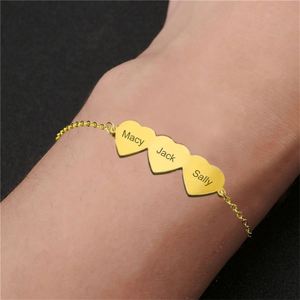 Stainless Steel Cute Five Heart Shaped Bracelets Connector Blank Bar Metal <b>Engraved</b> Women Friendship <b>Engraved</b> Bracelet - Product Image 2