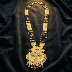 Wholesale 24K Micro Gold AD Stone Mangalsutra With Big Pendant, Forming AD Stone Mangalsutra, Traditional Indian Wedding Jewelry - Product Image 1