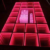 Piste de danse LED Botai pour mariage, portable, interactive 3D, piste de danse lumineuse LED, miroir infini, piste de danse sans fil