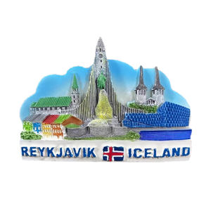 Magnete da Frigo Personalizzato in Resina con Design Nordico: Austria, Italia, Islanda, Reykjavik, Alpi, Neve, Cabina <span class=keywords><strong>di</strong></span> Legno, Sci, Troll Vichingo, Marmota - Product Image 3