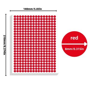 Etiquetas Adhesivas de Papel Recubierto de 10 mm, 204 Piezas/Hoja, Etiquetas de Sellado de Grado Alimenticio, Calcomanías Creativas para Oficina, Jardín de Infancia, Personalizadas - Product Image 6