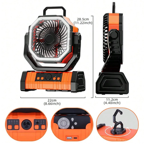 20000mAh Camping Fan With <b>LED</b> Lantern Portable Air Conditioner Rechargeable Battery Operated Tent Fan - Product Image 2