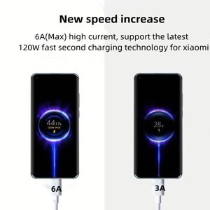 Gold Label Display 6A USB <b>Type</b> <b>C</b> 120W <b>Charging</b> <b>Cable</b> Super Fast <b>Charging</b> Data <b>Cable</b> for Android Xiaomi Mobile Phones - Product Image 2