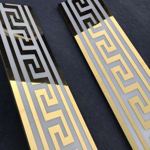 Vestíbulo de <span class=keywords><strong>hotel</strong></span> de lujo Azulejos decorativos de porcelana para suelo de cintura Azulejo de mármol blanco de vena dorada brillante - Product Image 4