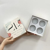 Boîte d'emballage de bougie en céramique de soja naturel de luxe avec logo personnalisé imprimé boîtes d'emballage de mini bougie en papier pour cadeaux