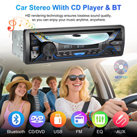 Reproductor de DVD para Auto 1 Din, Reproductor MP3 con Pantalla LCD, Control Remoto, Puerto USB, Transmisor FM, Sistema de Audio Estéreo Portátil con Bluetooth