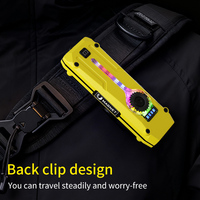 Lampe torche plate multifonctionnelle EDC avec lumière LED UV et laser lumière jaune rechargeable aimant clip arrière mini lampes torche