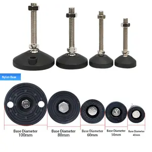 High Load Capacity Adjustable Foot Adjustable Furniture Legs Zinc-plated Swivel Leveling Feet M16 With Nylon Base Dia 60mm Free