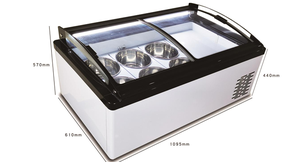 Congelatore Espositore per Gelati WSD WSD-288 Commerciale Monotemperatura a Raffreddamento Statico, Attrezzatura di Refrigerazione in Vetro 300L Scorrevole - Product Image 4