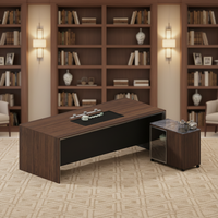 Bureau de direction en placage de chêne de luxe LIWEI, mobilier de bureau moderne haut de gamme pour PDG et managers, grand format avec design ergonomique
