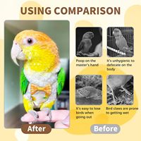 Popok Burung, Baju Terbang Burung Beo, Dapat Dicuci, Dapat Digunakan Kembali, dengan Pita Lucu untuk Burung Parkit, Cockatiel, Conure, Burung Kecil dan Sedang