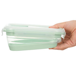 Oem Wholesale Outdoor Camping Travel Kids School Silicone Foldable <strong>Collapsible</strong> Bento Lunch Food Storage <strong>Container</strong> Box - Product Image 2