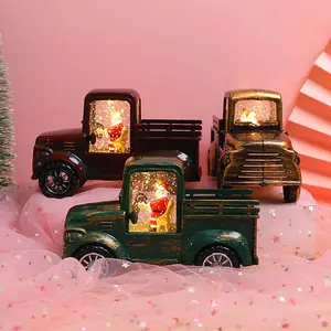 Adornos navideños de Papá Noel para tractor, linternas de viento, pequeñas lámparas de aceite, bolas de agua, regalo de Navidad