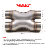 Knalpot X-Pipe Pengganti Profusion BingChuan Berkualitas Tinggi dari Baja Anti Karat untuk Accord 2" 51mm-3" 76mm