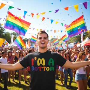 Camiseta I'm A Bottom Rainbow Pride para mujer, ropa de apoyo LGBTQ - Product Image 3