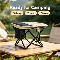 Tabouret et chaise pliants en fer légers et modernes, meubles d'extérieur multifonctionnels compacts pour le camping, la pêche, les pique-niques et les voyages