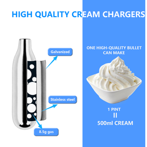 Cartouches de crème fouettée haute capacité Gaz pour crème Cylindre en acier de qualité alimentaire Approuvé CE Entrepôt USA UE Livraison rapide 99,99% - Product Image 3