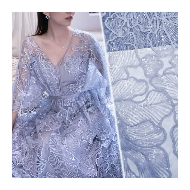 White Embroidery Lace Fabric 100 Polyester