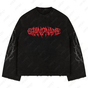 T-shirt à manches longues pour homme, coupe classique, en coton double fil, fermeture éclair, couleur unie, hiver 2025 - Product Image 2