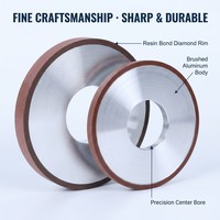 Grande meule diamantée en résine de meulage à l'eau personnalisée pour rectifieuse de surface 7130 Disque abrasif en acier au tungstène allié de 25mm