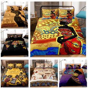 Luxury Beautiful <strong>3d</strong> Printing Pieces <strong>Bedding</strong> Duvet Cover <strong>Sets</strong> African Style Microfiber Bed Sheet <strong>Bedding</strong> <strong>Set</strong> - Product Image 3