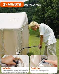 Tente de camping gonflable tentes imperméables et coupe-vent pour quatre saisons Tentes Oxford avec grille et cheminée Fenêtres. - Product Image 6