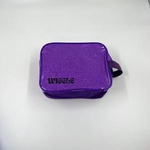 Borsa per Cosmetici Personalizzabile con Logo, <span class=keywords><strong>Viola</strong></span> Rosa Blu, da Viaggio con Manico, in PVC Glitterato, con Cerniera - Product Image 3