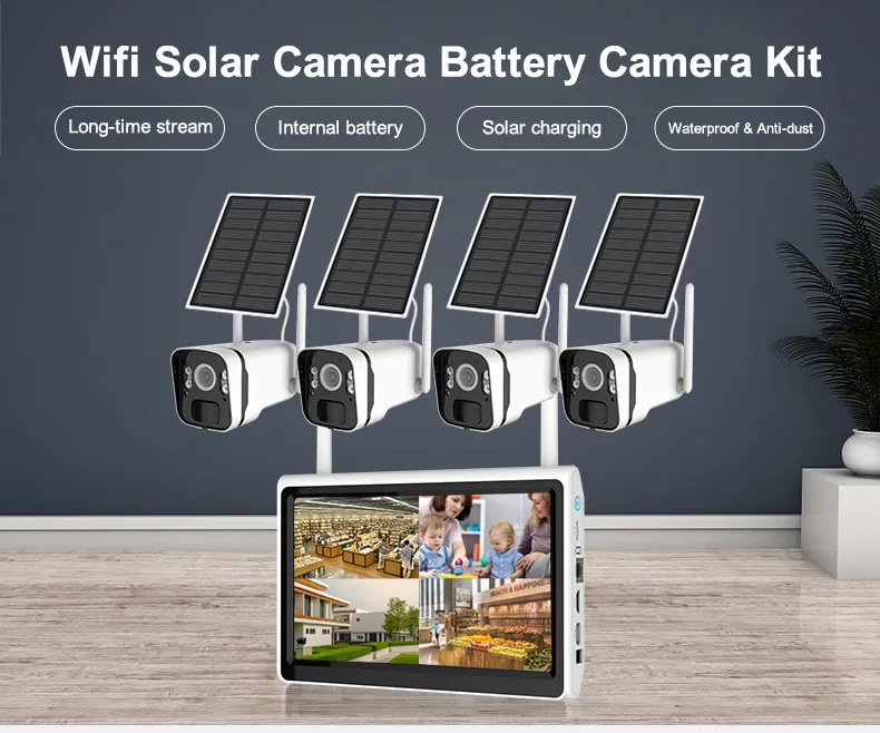 Vesafe 3MP Solar Battery 8CH Security Wireless CCTV Cameras System Remote Monitoring WiFi NVR Kit P2P IP Camera