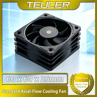 TEUCER GY-B6025 Kipas Pendingin Aliran Aksial Dua Bantalan Bola Antarmuka 4PIN Mini-ITX PC Daya 1U/2U Server Perangkat Lunak Router 100000