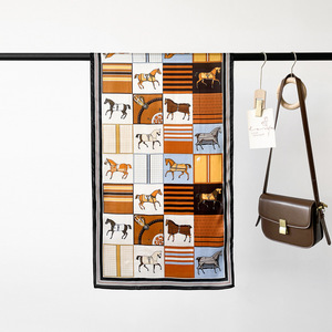 Diseñador de lujo encaje caballo cadena cinturón patrón impreso puro 100% <span class=keywords><strong>Natura</strong></span> seda <span class=keywords><strong>bufandas</strong></span> chal mujeres verano Mulberry seda bufanda - Product Image 5