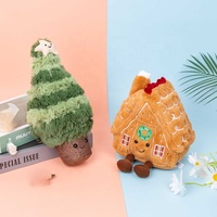 Grosir Gantungan Kunci Bulat Natal Lucu Boneka Hiasan Bola 4 Inci Lembut Kawaii Hadiah Anak OEM