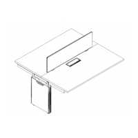 Bureau de travail minimaliste avec structure de support en métal simple et stable, pieds en chêne massif, design modulaire durable, garantie de 5 ans - Utilisation commerciale