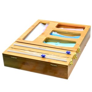 Wholesale Bamboo Kitchen Plastic Baggie Drawer Organizer Ziplock Bag Storage Organizer