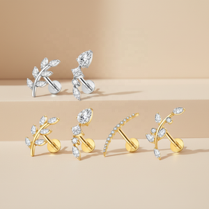 Bijoux de corps en titane ASTM F136 pour <span class=keywords><strong>piercing</strong></span>, unisexe, hypoallergénique, pour mariage et fête, pour tragus, cartilage et conque, à dos plat - Product Image 1