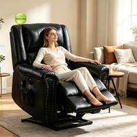 Fauteuil inclinable électrique avec porte-gobelet USB et éclairage LED pour personnes âgées, mobilier de salon pour cinéma maison
