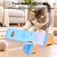 Mainan Kucing Terowongan Bentuk A, Dapat Diisi Ulang USB, Sensor Getar, Dilengkapi Suara, Kecepatan Dapat Diatur, Mainan Interaktif Kucing Otomatis