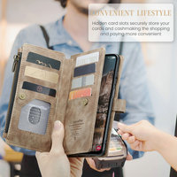 CaseMe 3-en-1 Étui portefeuille en cuir pour A25 Magnetic Flip Wireless Charging Shockproof Waterproof Protection Card Holder