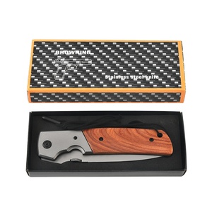 มีดพับ BRN แบบปรับแต่งได้ เกรด OEM สำหรับตั้งแคมป์ ใบมีดคมกริบ ทำจากเหล็กกล้าไร้สนิม 3CR13 ด้ามจับ ABS สีไม้ - Product Image 6
