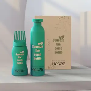 120ml 4Oz Eco Friendly Cosmetic PCR Shampoo bottiglie di plastica spremere con pettine inchiostro bottiglie di olio per capelli applicatore di tintura a colori