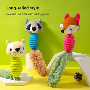 Interactive Durable Self Amusing <strong>Dog</strong> <strong>Toy</strong> With TPR Chew and Elephant <strong>Frog</strong> Fox Squirrel Plush Squeaker Teeth Cleaning Feature - Product Image 2