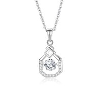 Collier en Moissanite 5mm, Pendentif Géométrique à Cadre Rond, Argent Sterling 925, En Stock, Vente en Gros, Bijoux Fins pour Boutiques