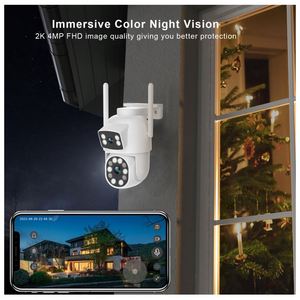 6MP Wifi PTZ Máy ảnh ống kính kép kép Màn hình ai con người tự động theo dõi tầm nhìn ban đêm 360 ngoài trời <span class=keywords><strong>Camera</strong></span> An Ninh - Product Image 5