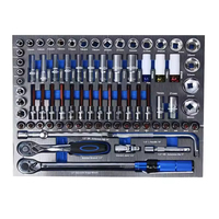 Kit d'outils à main professionnels pour réparation automobile CR-V, 1 ensemble, plateaux en mousse EVA personnalisables, 424 pièces, douilles, clés, garantie 3 ans, OEM