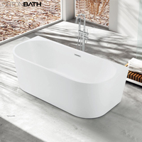 Ortonbaigbain bain antidérapant blanc mat adulte acrylique autoportant bain chaud SPA baignoire en plastique articles sanitaires baignoire de trempage
